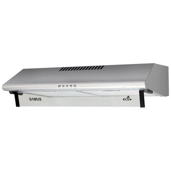 RESIGILAT: ​Hota clasica, 2 motoare, 94 W, 60 x 50 x 14 cm, tehnologie Eco+, 3 trepte de absorbtie, argintie - - Roveli