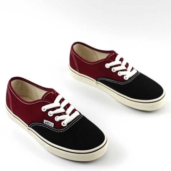 Sneakers dama , practici si comozi A8871-BLACK/WINE, Culoare (12): NEGRU/VISINIU, Marime (12): 40 - 3- Roveli