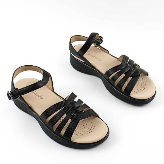Sandale usoare de dama ,cu barete impletite Y126-BLACK, Culoare (12): Negru, Marime (12): 36 - 2- Roveli