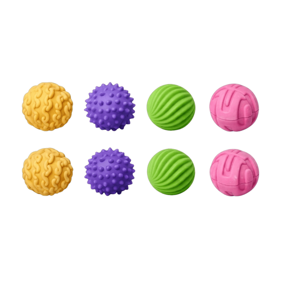 Set 8 bile magnetice senzoriale, antistres, diverse texturi, multicolor - 6- Roveli