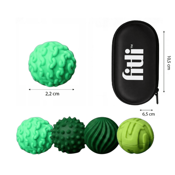 Set 8 bile magnetice senzoriale, antistres, diverse texturi, verde - 5- Roveli