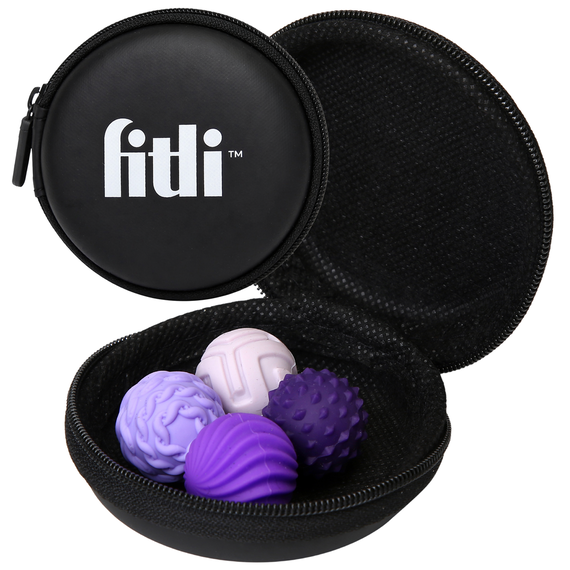 Set 4 bile magnetice senzoriale, antistres, diverse texturi, mov - - Roveli