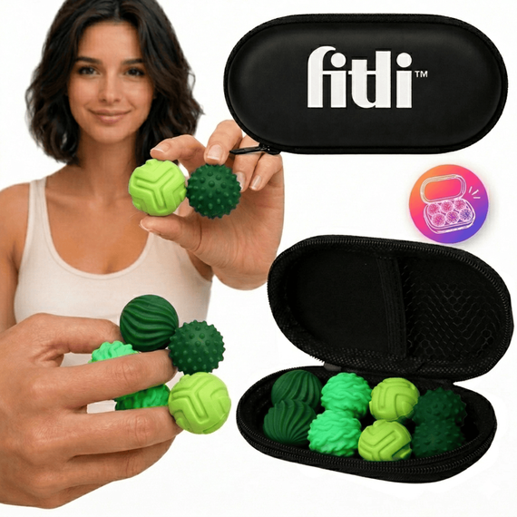 Set 8 bile magnetice senzoriale, antistres, diverse texturi, verde - 2- Roveli