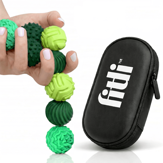 Set 8 bile magnetice senzoriale, antistres, diverse texturi, verde - 6- Roveli
