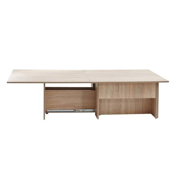 RESIGILAT:Masuta de living DacEnergy, material PAL melaminat, finisaj stejar bardolino, dreptunghiulara, design unic, 3-in-1, 90-180 x 80 x 45 cm - 2- Roveli