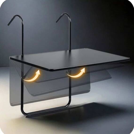 RESIGILAT: Masa pliabila, DacEnergy, otel, 3 unghiuri de reglare, negru, 60x43x68cm - 5- Roveli