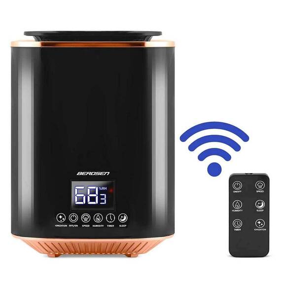 RESIGILAT: Umidificator de aer, functia de ionizare a aerului, de aromaterapie, ceata rece, oprire automata, rezervor 2,6 l, 250 ml/h, temporizator, higrostat si higrometru incorporabil, negru - 6- Roveli