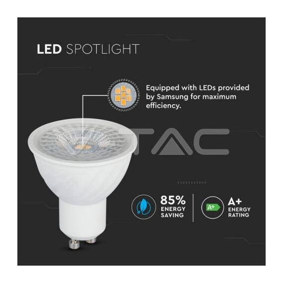 Spot LED Cip SAMSUNG GU5.3 6.5W MR16 Lentila de Plastic 110` 3000K COD:204 - 2- Roveli