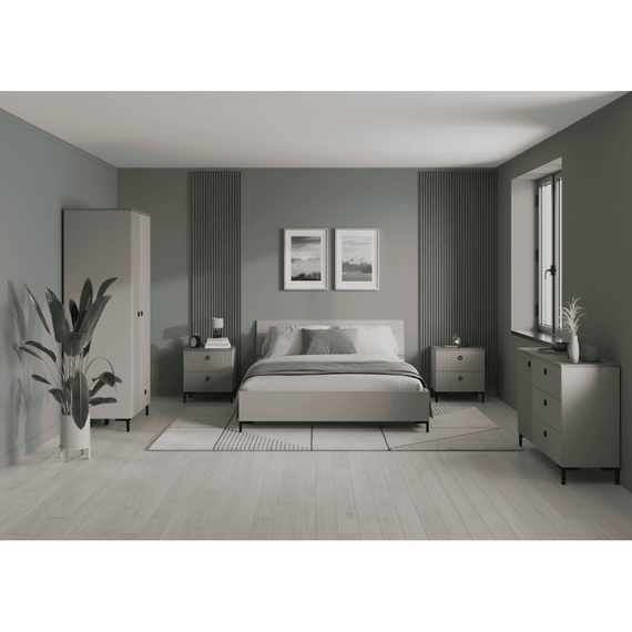 Pat matrimonial, 160x200, gri-maroniu Taupe, DOMCA - 9- Roveli
