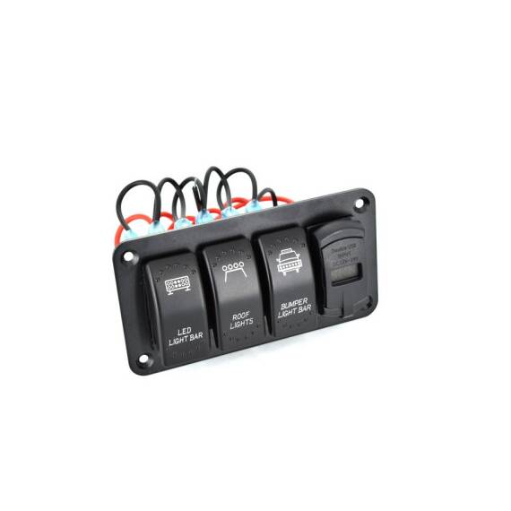 Panou de control cu voltmetru, 3 intrerupatoare si USB  Cod: SPA11 - - Roveli