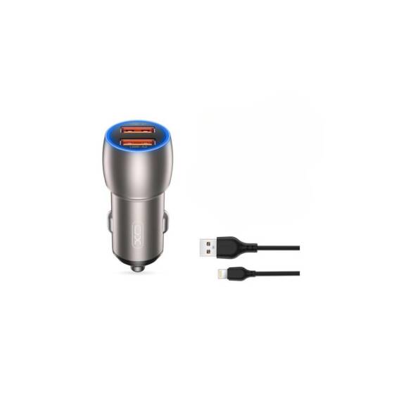 Incarcator auto SMART Quick charge USB QC3.0 36W + cablu lightning compatibil Iphone  Cod: XO-CC52A - - Roveli