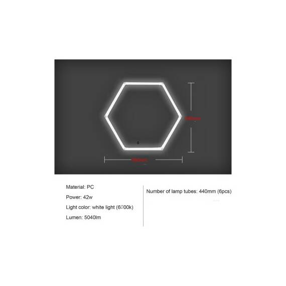 Set lumini LED hexagonale 42W 6000K alb rece pentru garaj/atelier  Cod: HEX4 - 3- Roveli