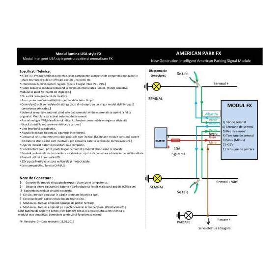 Modul pozitie si semnalizare  USA  Cod:FX - 3- Roveli