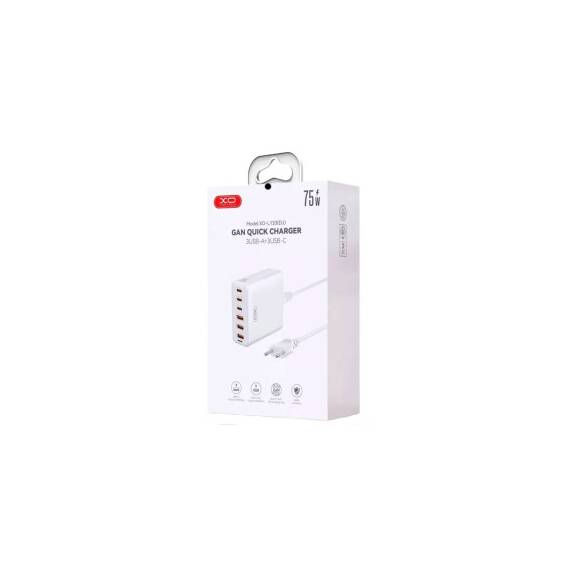 Incarcator retea cu cablaj 1.5m XO 75W ,6 USB 3USB-A / 3USB-C Cod: XO-L133 - 2- Roveli