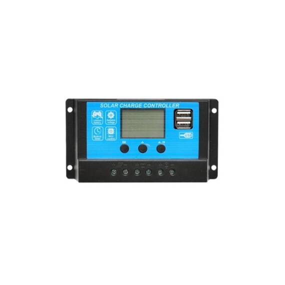 Regulator tensiune panou solar 10A 12V 24V cu 2 porturi USB pentru baterii auto si sisteme off grid Cod: BK87430 - 3- Roveli