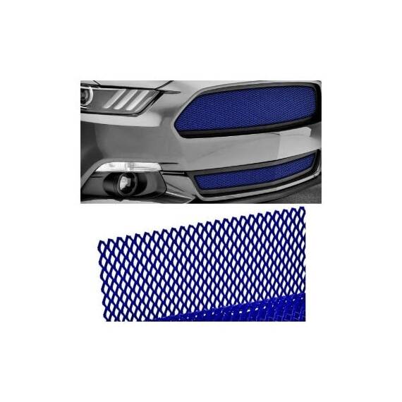 Plasa tuning albastra metalica 100x33cm   - - Roveli