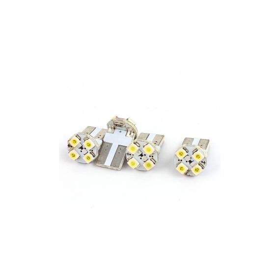 Set 2 becuri pozitie T10 4LED SMD lumina alba 12V Cod: 10513W - - Roveli