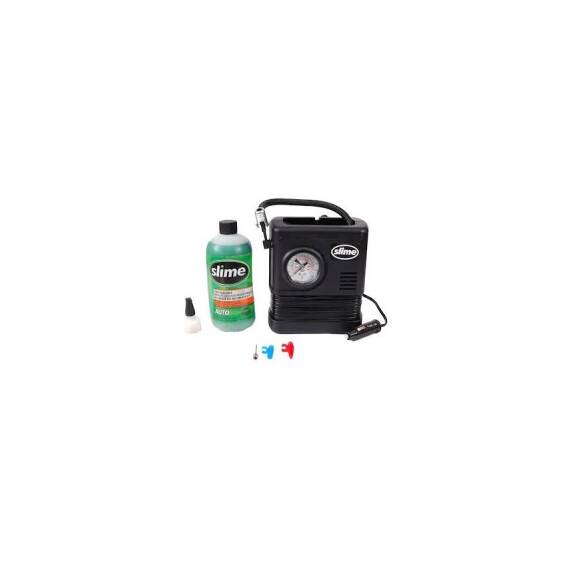 Kit pentru pana cu solutie de reparatie anvelope Slime si Compresor 473ml Cod: 1500282 - - Roveli