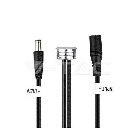 Comutator LED Touch si Dimer Argintiu + Cablu Negru COD: 3341 - 3- Roveli