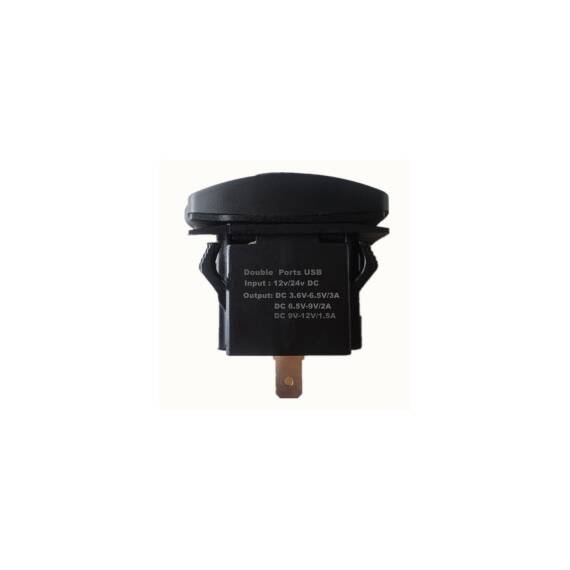 Mufa bord incarcator USB QC3.0  cu  voltmetru 12-24V  Cod: DS2057 - 2- Roveli