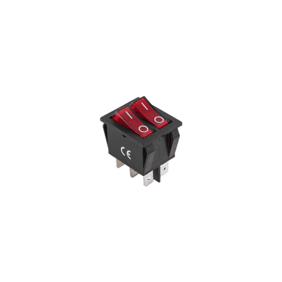 Intrerupator  dublu cu  Led On - Off 16A Cod: SH2212-4P - - Roveli