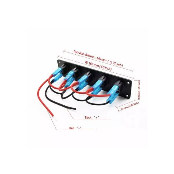 Panou cu 5 intrerupatoare, 12V 20A Cod: SPA60 - 2- Roveli