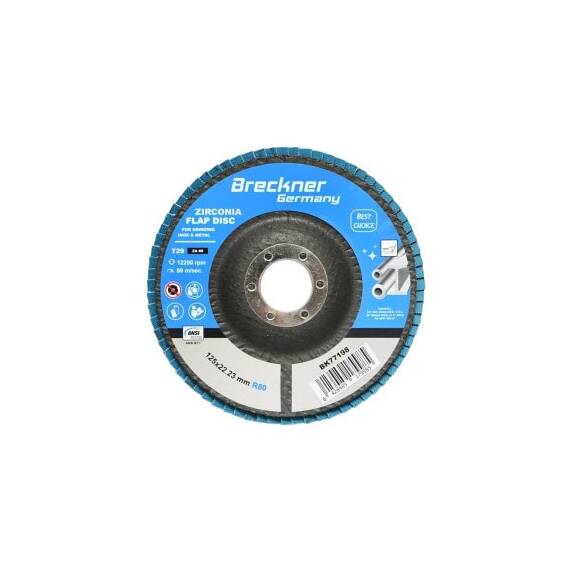 Disc lamelar abraziv cu zirconiu pentru taiat si polizat metal P80 Cod: BK77198 - 3- Roveli
