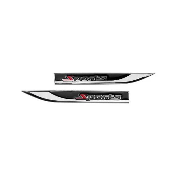 Set 2 ornamente metalice auto Sports crom cu negru Cod: JST-05 - - Roveli