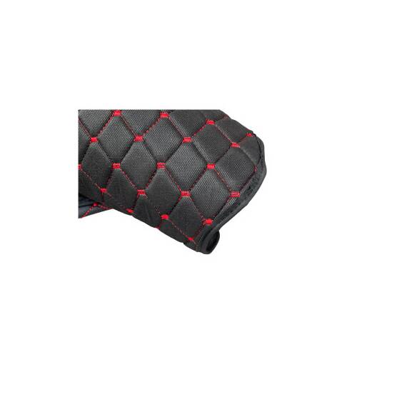 Covor auto imitatie piele dedicat Camion Iveco Stralis ,Cutie automata Negru/Rosu Cod:LUX-563 - 3- Roveli