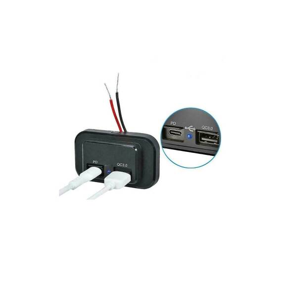 Panou mufa USB QC3.0 + PD  Cod: QT084 - 4- Roveli