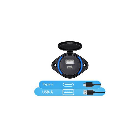 Mufa panou USB QC3.0 + PD  Cod: QT037-2 - - Roveli