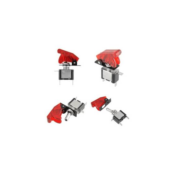 Buton cu protectie si Led 12V  Cod:  01150 - - Roveli