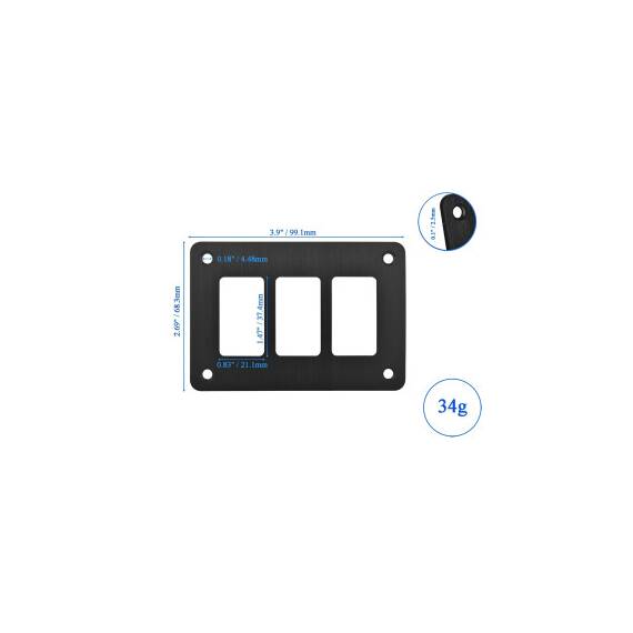 Panou pentru 2 intrerupatoare tip Rocket  Cod: LB016A-3 - 3- Roveli