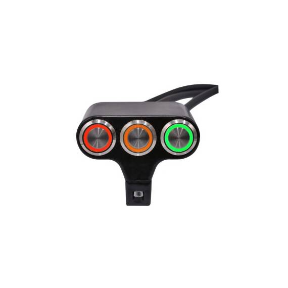 Intrerupator moto aluminiu cu 3 butoane  Cod: WCC001 - 4- Roveli