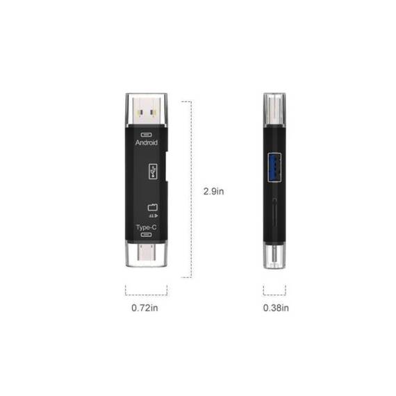 Cititor carduri memorie 5in1 USB Type C Micro USB OTG universal  - 2- Roveli