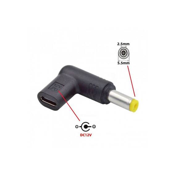 Adaptor 12V USB Type C mama la DC 5.5x2.1mm tata alimentare 12V MIV - 4- Roveli