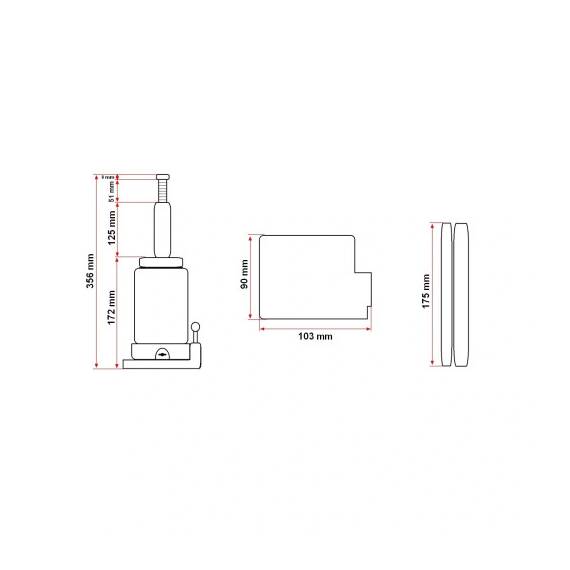 Cric hidraulic 5 tone Cod: DISCRH5 - 9- Roveli