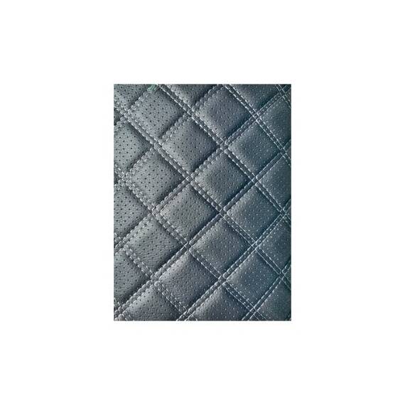 Material imitatie piele tapiterie romb cu gaurele  negru/cusatura gri Cod: Y02NG - 2- Roveli