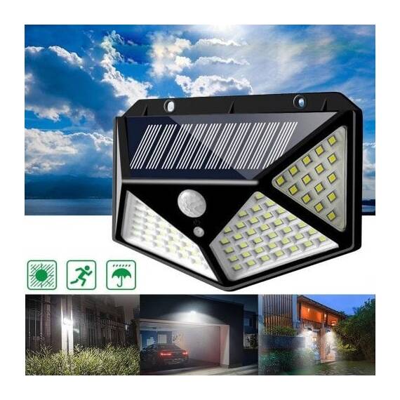 Lampa solara 20W 800lm 100SMD cu senzor. COD: XY-100 - - Roveli
