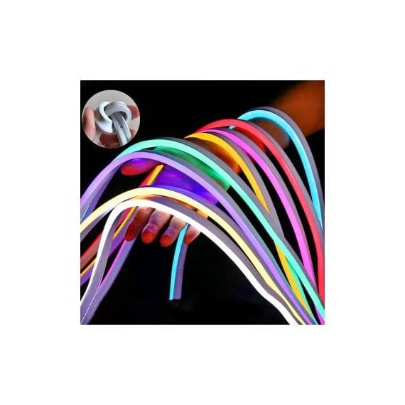 Banda led neon flex 5 metri 10w pe metru 24v pentru iluminare auto  Cod: HH-E5612W-24V - - Roveli