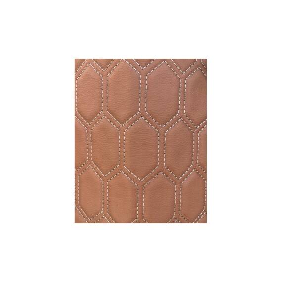 Material imitatie piele tapiterie hexagon  maro /cusatura gri  Cod: Y06MG - 2- Roveli