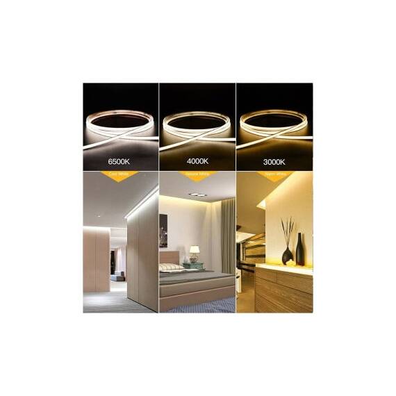 Banda led cob 3mm latime 5 metri 12w pe metru 12v pentru iluminare auto  Cod: HH-C530 - 7- Roveli