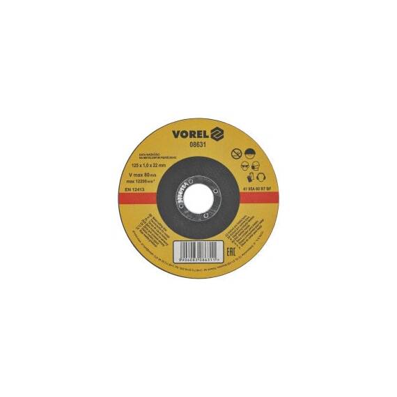 Disc abraziv pentru debitat metale 125X1X22mm Vorel Cod: 08631 - 2- Roveli