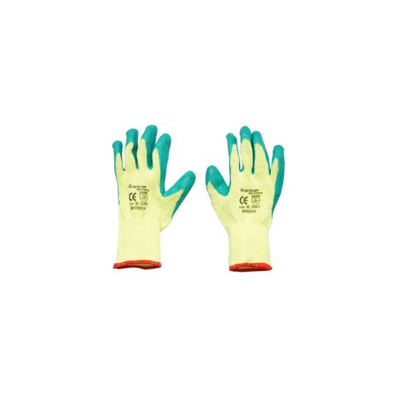 Manusi de lucru din bumbac latex galben-verde marimea 10 Breckner Germany Cod: BK90004 - - Roveli