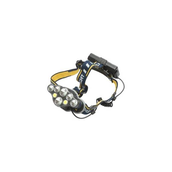 Lanterna frontala de cap cu 8 LED-uri, 3 moduri iluminare, baterie 2200mAh reincarcabila USB Crownman Cod: DISUF01 - - Roveli