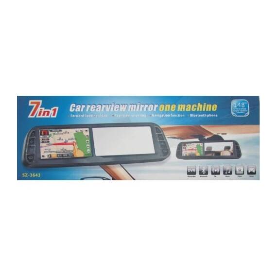 Oglinda monitor cu GPS plus multe alte functii 7in1 - - Roveli