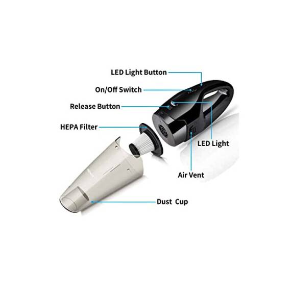 Aspirator auto portabil 12V Premium cu accesorii incluse  Cod: 3166 - - Roveli
