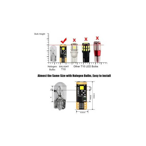 Set becuri T10 3SMD 3030 12V Canbus Premium 400lm lumina alba Cod: T10-1-EK - 3- Roveli