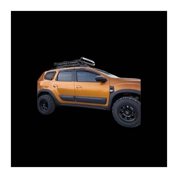 Set protectii aripa si usa auto 12 piese cu 2 protectii senzori model offroad  compatibil Dacia Duster II 2018-2024  Cod: DD200/201 - - Roveli