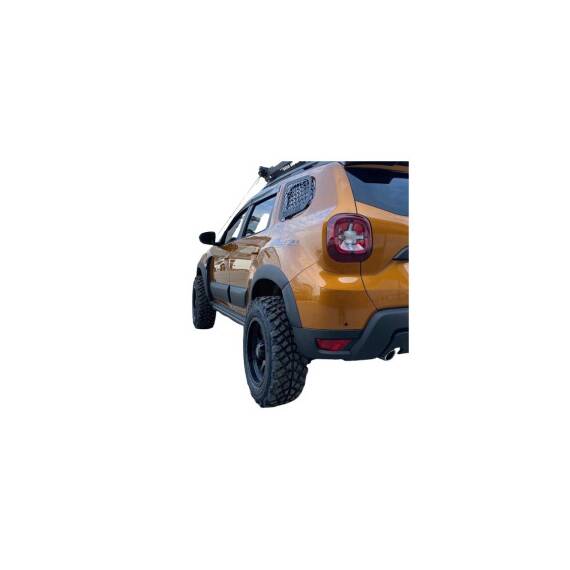 Set protectii aripa si usa auto 12 piese cu 2 protectii senzori model offroad  compatibil Dacia Duster II 2018-2024  Cod: DD200/201 - 2- Roveli
